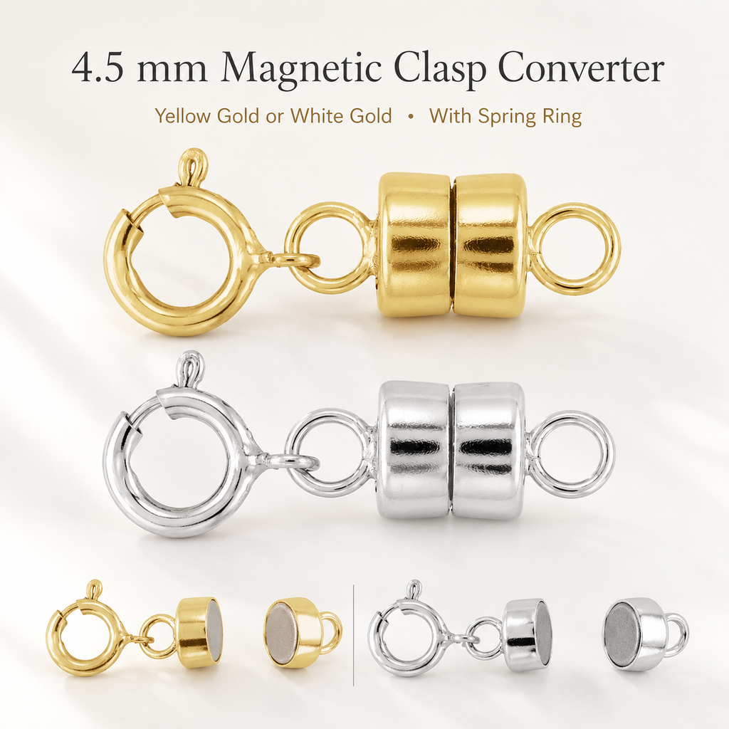 14K Gold Magnetic Clasp Converter | Yellow & White Gold | 4.5mm