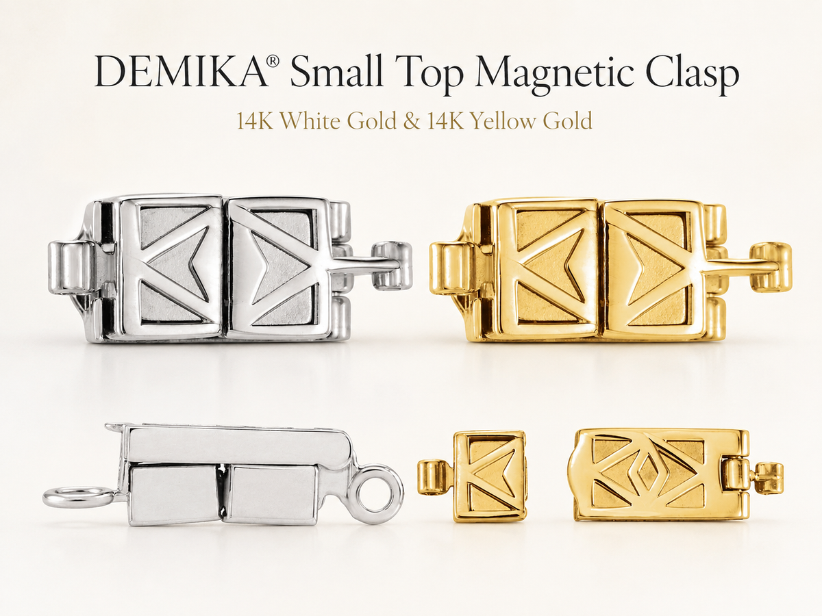 DEMIKA® 14K Gold Magnetic Clasp Component | Yellow & White Gold