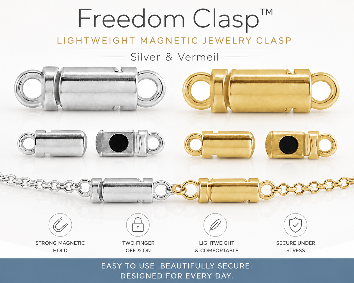 Freedom Clasp™ Lightweight Magnetic Jewelry Clasp | Silver & Vermeil